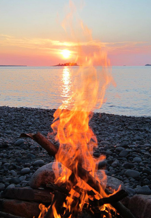 Fire on beach